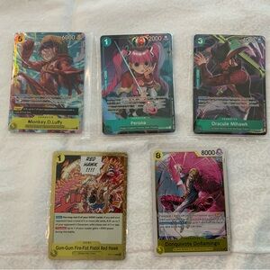Lot Of 5 One Piece Perona Monkey D Luffy Dracule Mihawk Card Game